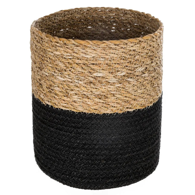 Cesto "Seagrass" de yute negro P - 157101A