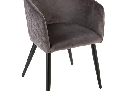 Sillón terciopelo "Marlo" gris oscuro - 157153A