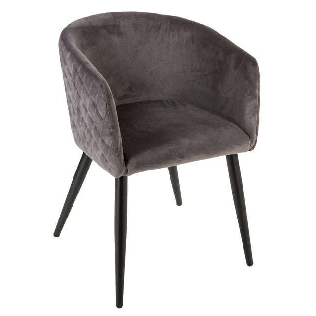 Sillón terciopelo "Marlo" gris oscuro - 157153A