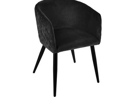 Sillón terciopelo "Marlo" negro -  157153F