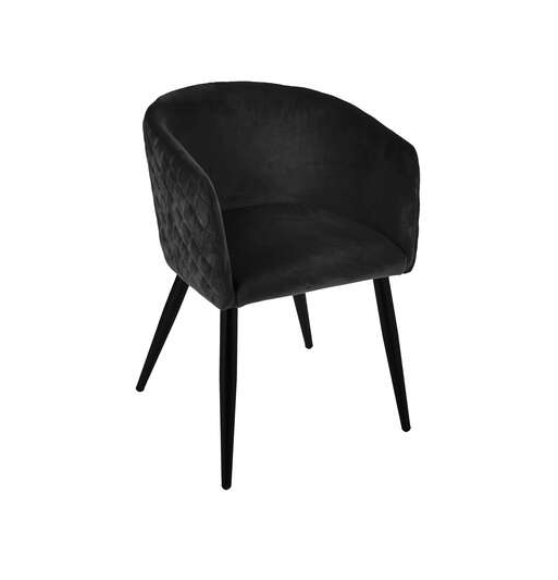 Sillón terciopelo "Marlo" negro -  157153F