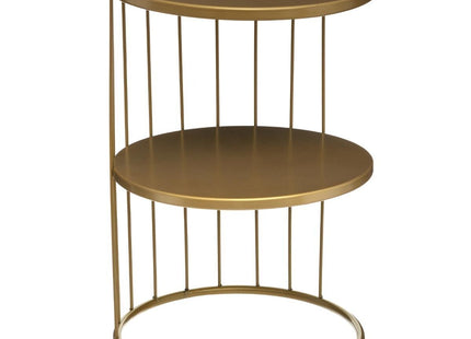 Mesa auxiliar "Kobu" de metal dorado D36cm - 157206D