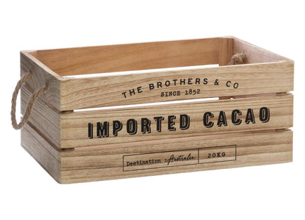 Caja de almacenamiento "Colonial" de madera natural G - 157278