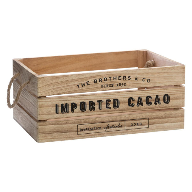 Caja de almacenamiento "Colonial" de madera natural G - 157278