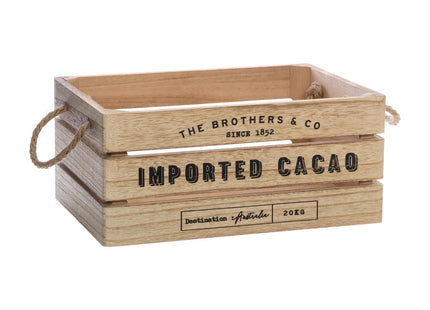 Caja de almacenamiento "Colonial" de madera natural M - 157278