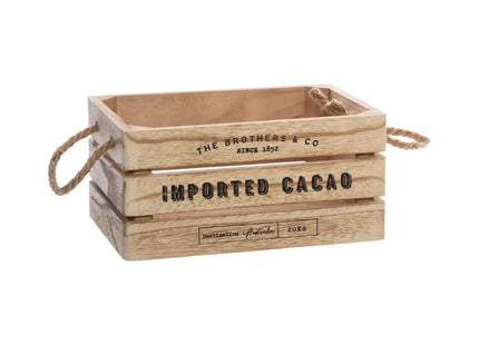 Caja de almacenamiento "Colonial" de madera natural P - 157278