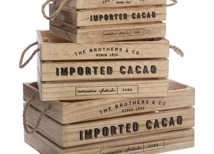 Caja de almacenamiento "Colonial" de madera natural M - 157278