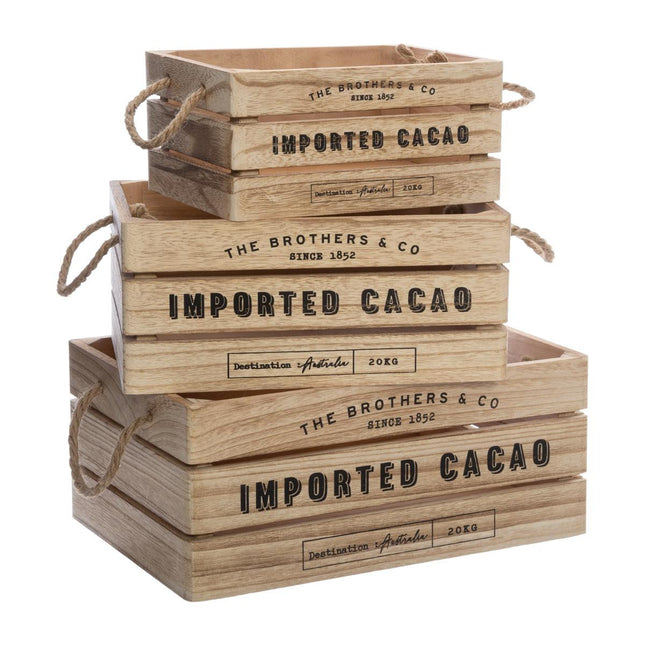 Caja de almacenamiento "Colonial" de madera natural P - 157278