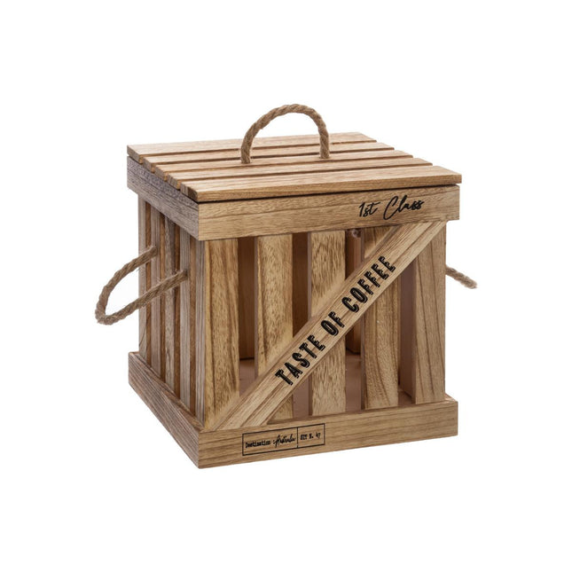 Caja de almacenamiento "Colonial" de madera natural P - 157279