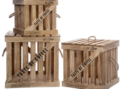 Caja de almacenamiento "Colonial" de madera natural G - 157279