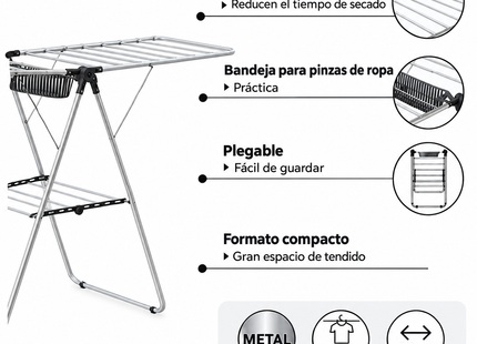 Tendedero plegable para ropa, de cubierta, 13 m "Accona plus"  - 157384