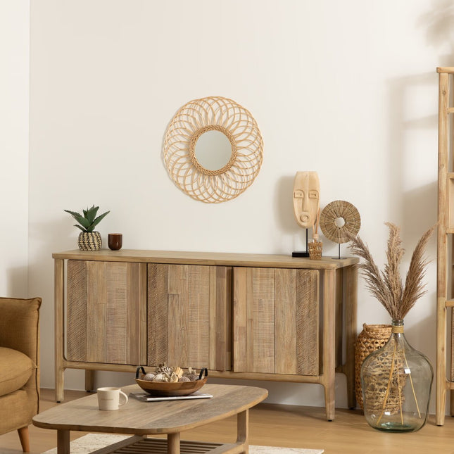 Espejo "Gwenn" de ratán D58cm - 158213