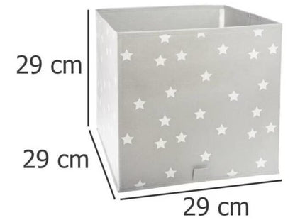 Caja organizadora para juguetes gris estrellas 29x29cm - 158548C