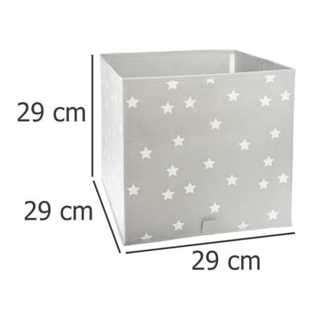 Caja organizadora para juguetes gris estrellas 29x29cm - 158548C