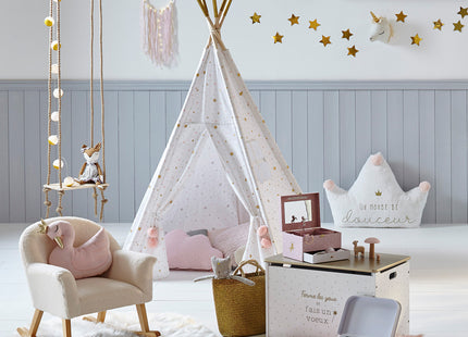 Carpa India A160cm "Tipi" de 5 pies estrellas rosas y plateadas - 158563A