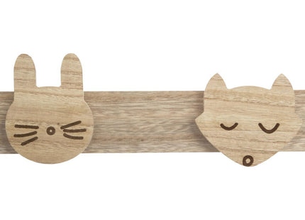 Perchero de madera 4 cabezas de "Animales Salvajes" - 158643