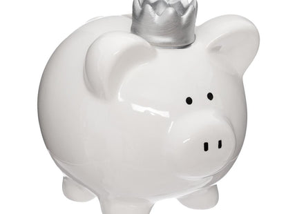 Alcancía infantil "Cerdito" con corona de cerámica - 158753