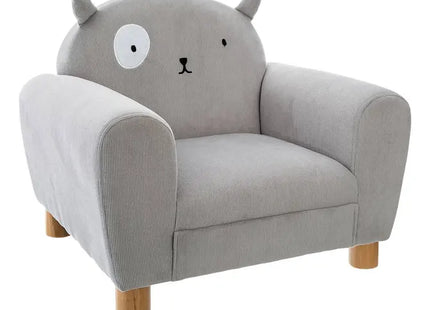 Sillón infantil oso "Ballon" en blanco y gris- 158802B