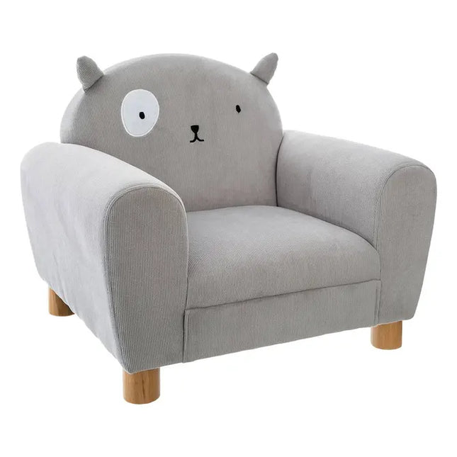 Sillón infantil oso "Ballon" en blanco y gris- 158802B