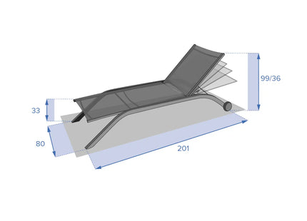 Tumbona "Milenio" de aluminio antracita y grafito - 159877