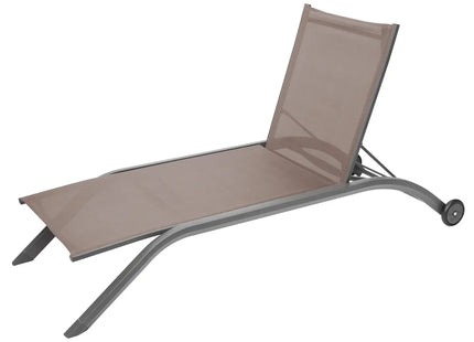 Tumbona "Milenio" de aluminio color avellana y tonka -  159878