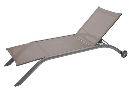 Tumbona "Milenio" de aluminio color avellana y tonka -  159878