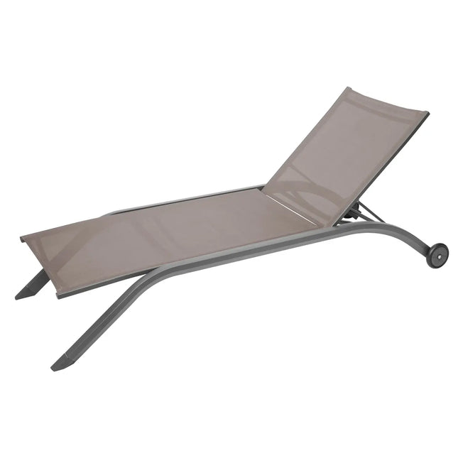 Tumbona "Milenio" de aluminio color avellana y tonka -  159878