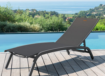 Tumbona "BONAO" antracita y grafito de aluminio tratado - 159884A