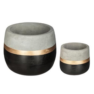 Plantera redondas de cemento bicolor PM - 160010