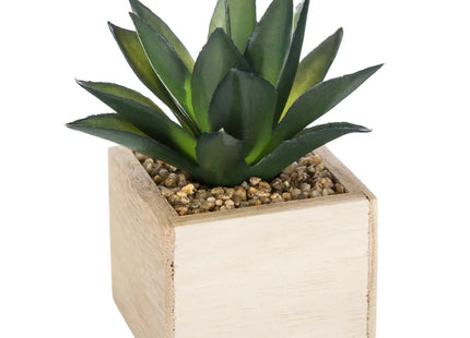 Planta en madera verde chic A14cm - 160066