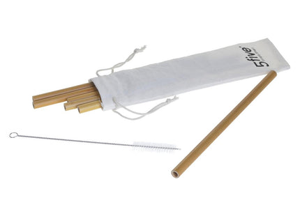 Set de 6 pajitas de bambú, 1 cepillo y 1 bolsa de almacenamiento - 160660