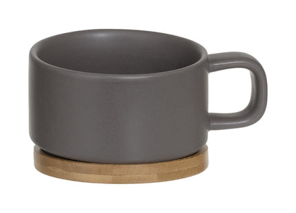 Tetera de cerámica "Solitaire Nature" con taza color taupé - 160724A