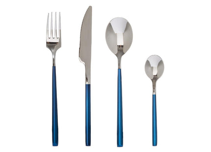Juego de cubiertos de acero inoxidable de 24 piezas "Lya" azul - 160766B