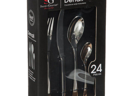 Juego de cubiertos de acero inoxidable de 24 piezas "Denali" - 160767
