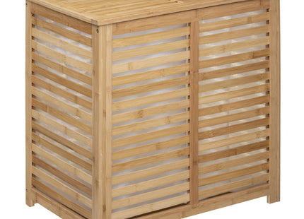 Cesto para la ropa sucia doble de bambú A58cm "SICELA" - 160823A