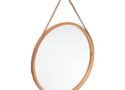 Espejo redondo de contorno de bambú D 38 cm "Sicela" -  160830B