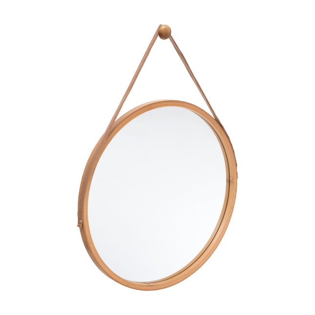 Espejo redondo de contorno de bambú D 38 cm "Sicela" -  160830B