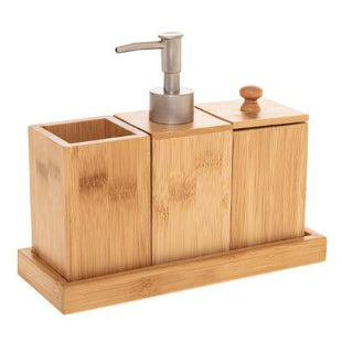 Set de 3 accesorios para baño de bambú - 160913