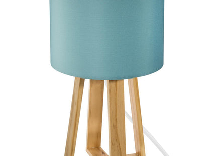 Velador de mesa "Molu" con base de madera y pantalla azul A34,5 - 161500D