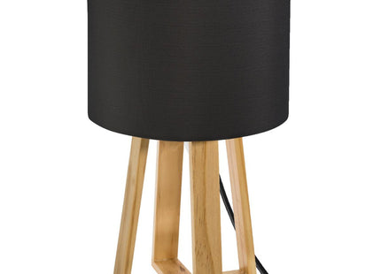 Velador de mesa "Molu" con base de madera y pantalla negra A34,5 - 161500E