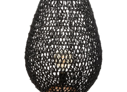 Velador de mesa "Etel" en metal y papel negro  A55cm - 161604A