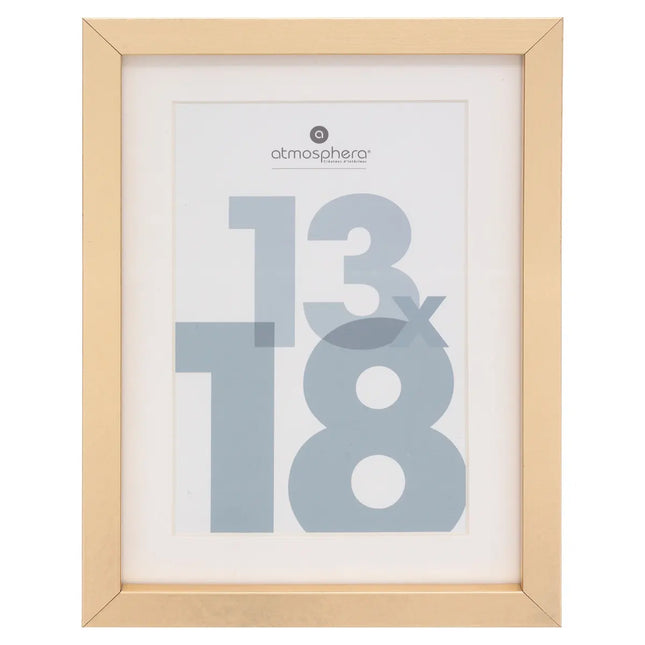 Porta retrato "Manu" de madera 13x18cm dorado - 162352E