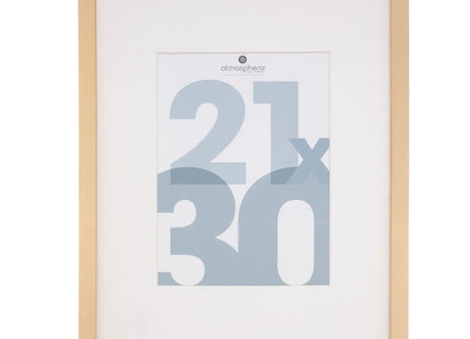 Porta retrato "Manu" de madera 21x30 dorado - 162354E