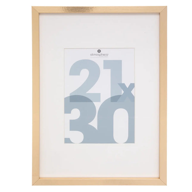 Porta retrato "Manu" de madera 21x30 dorado - 162354E