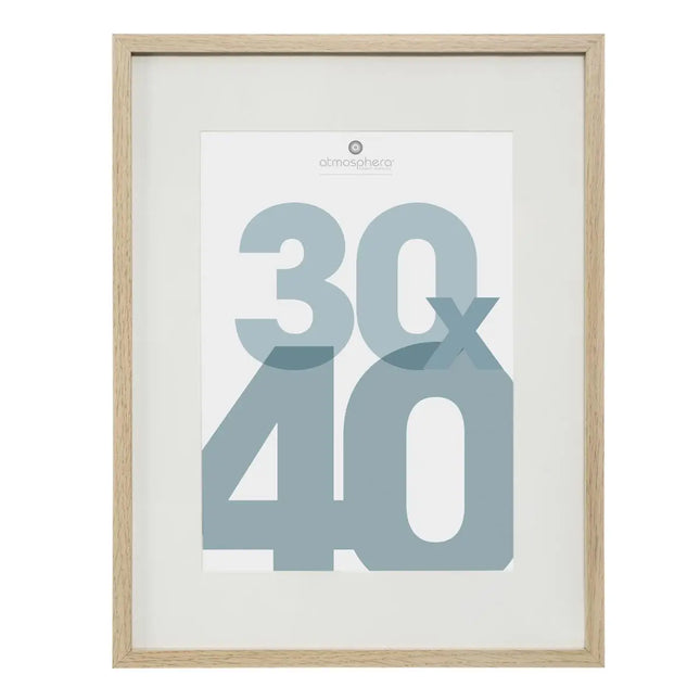 Porta retrato "Manu" de madera 30x40 natural - 162355C