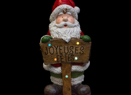 Decoración luminosa de Papá Noel con cartel de 5 LED A70cm - 162577