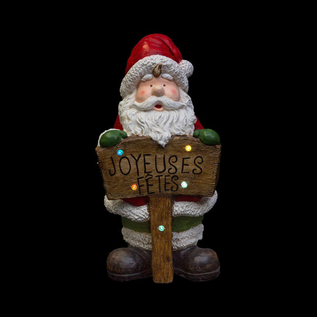Decoración luminosa de Papá Noel con cartel de 5 LED A70cm - 162577