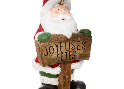Decoración luminosa de Papá Noel con cartel de 5 LED A70cm - 162577