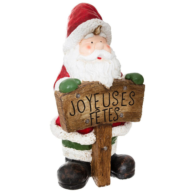 Decoración luminosa de Papá Noel con cartel de 5 LED A70cm - 162577