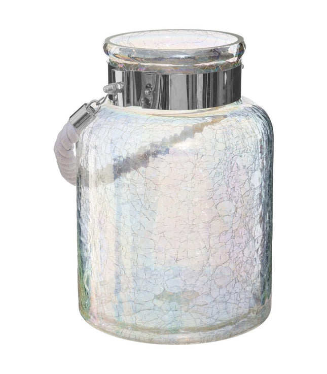 Candelero de vidrio resquebrajado e iridiscente D18 x H25 - 162703